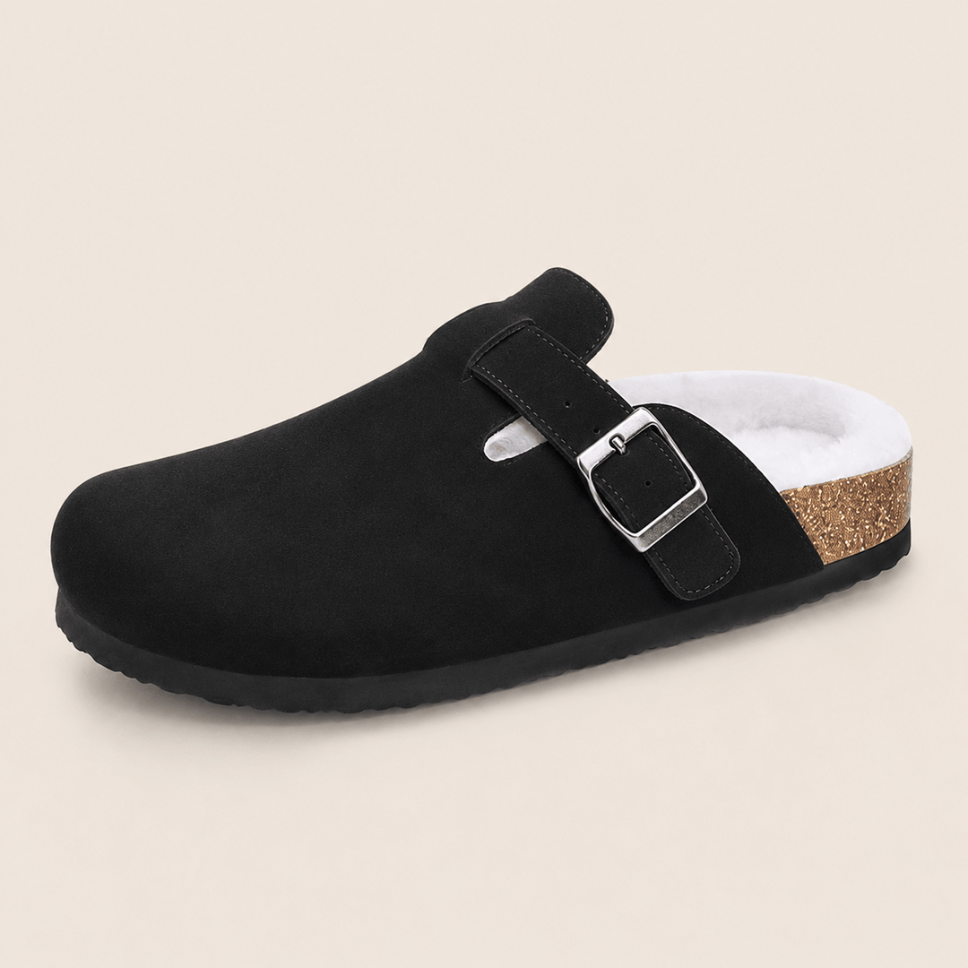 Fur-lined Suede Clogs by Qom