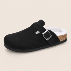 Fur-lined Suede Clogs by Qom