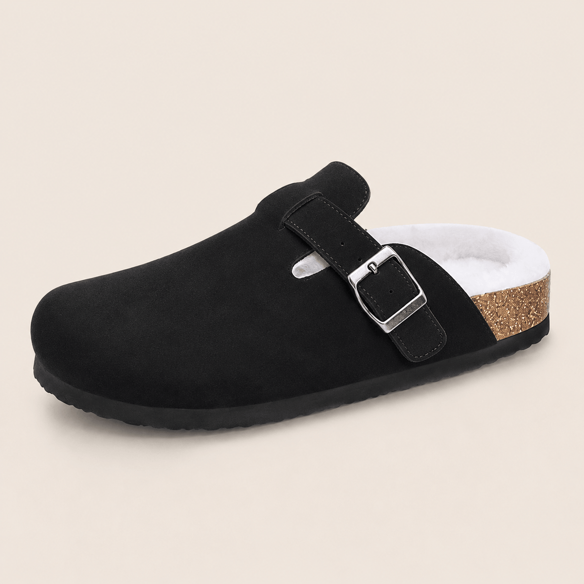 Fur-lined Suede Clogs by Qom