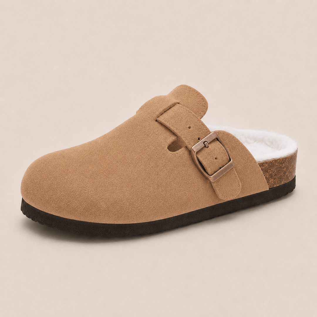 Fur-lined Suede Clogs by Qom