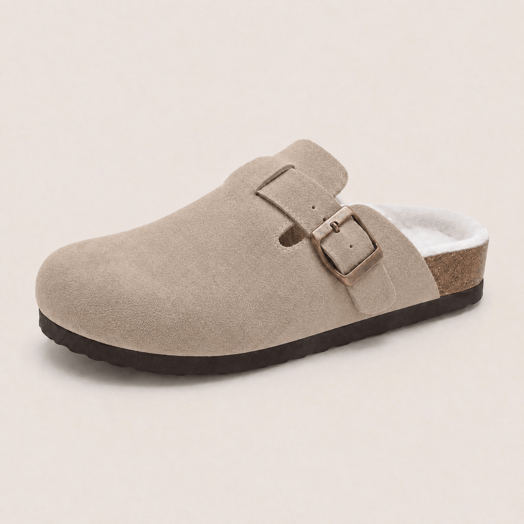 Fur-lined Suede Clogs by Qom