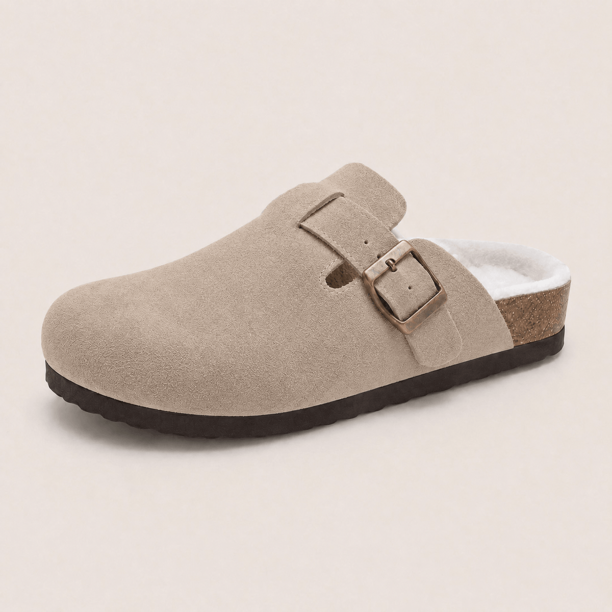Fur-lined Suede Clogs by Qom